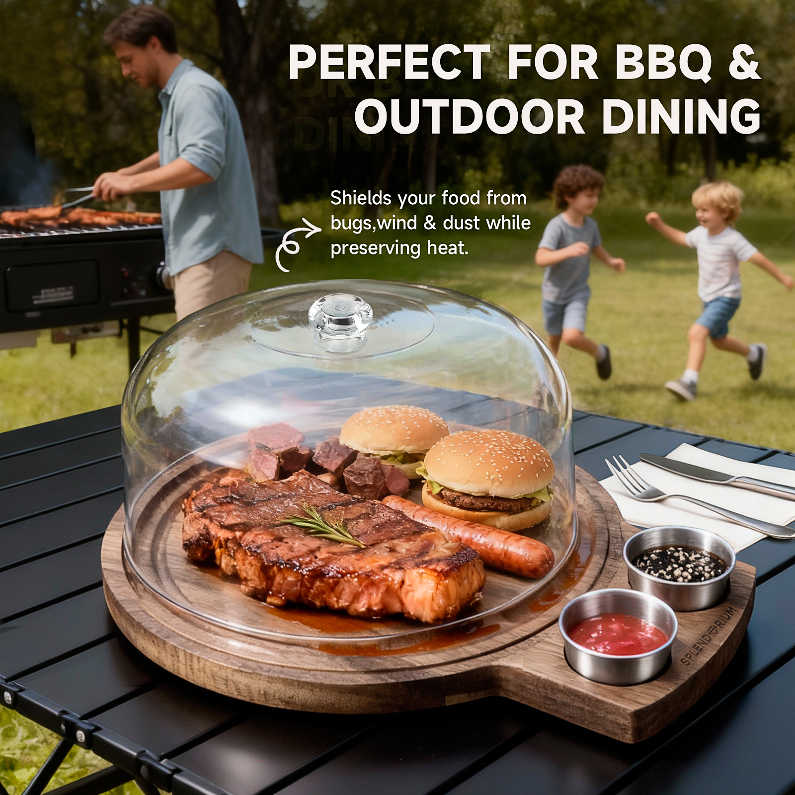 Outdoor-ready serving dome