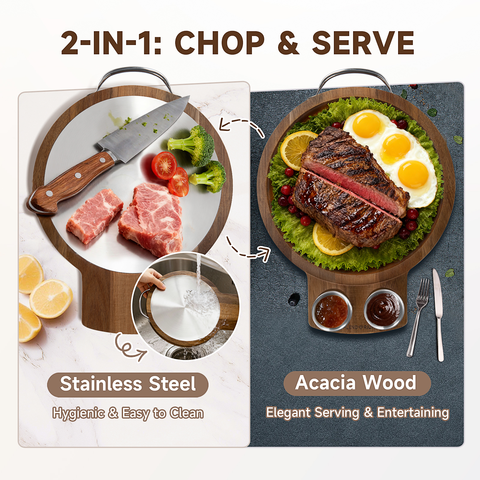 Prep and serve on one surface